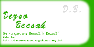 dezso becsak business card